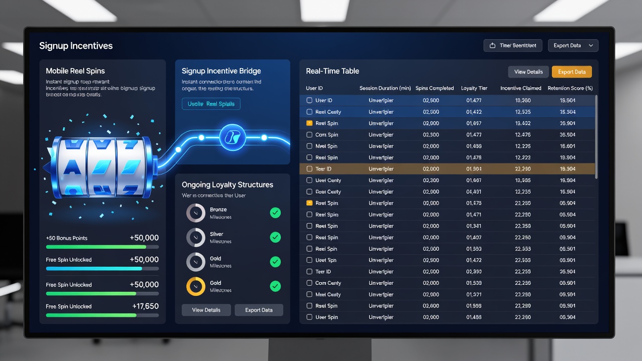 Loyalty tier dashboard displaying connected rewards from mobile slots to live tables and sports wagers