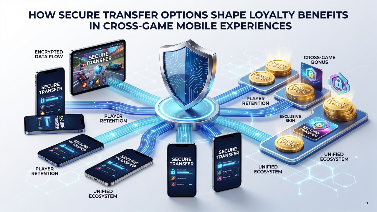 Mobile interface showing cross-game transfers and accumulated loyalty points