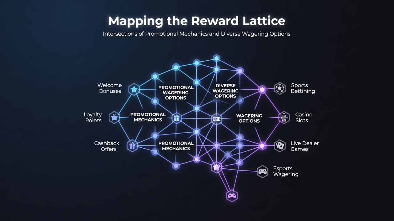 Diagram illustrating interconnected reward systems across slots, table games, and mobile wagering platforms