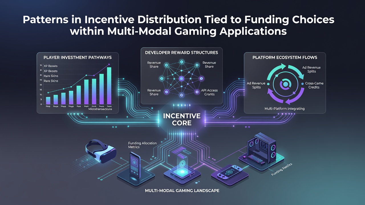 Visual representation of funding flows connecting to reward tiers in multi-modal gaming apps