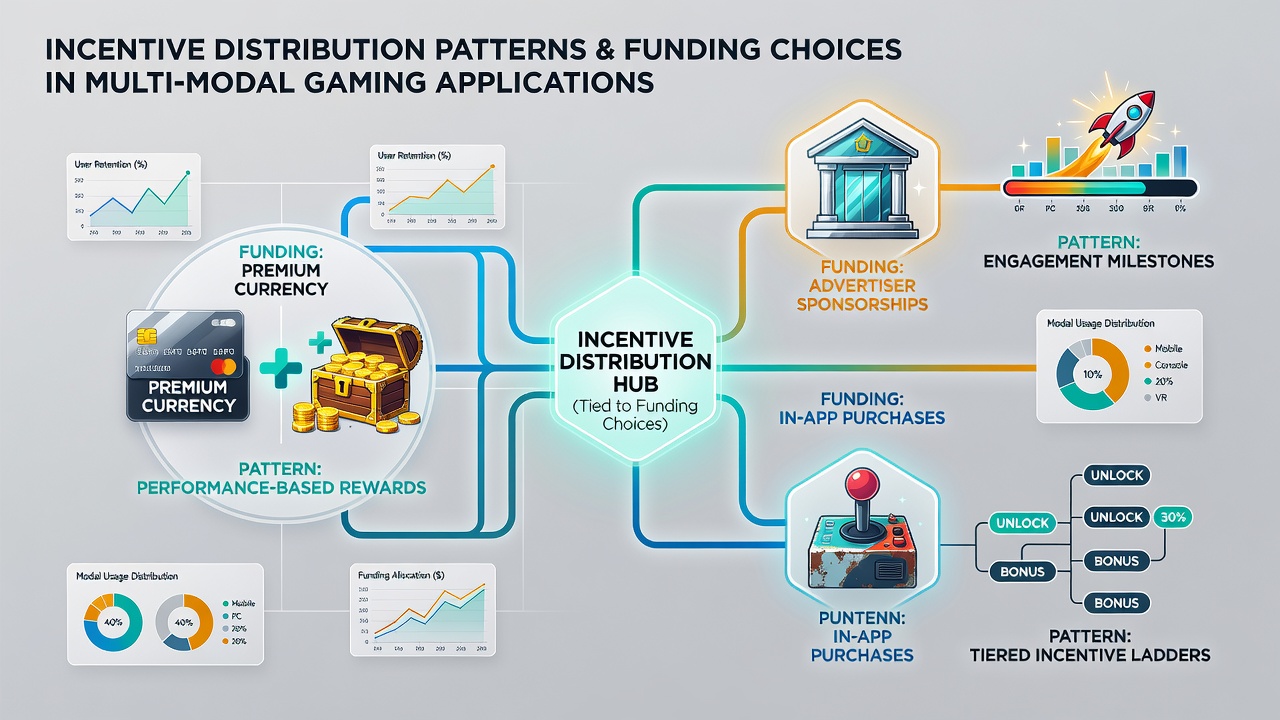 Diagram showing connections between payment types and distributed incentives across gaming modes